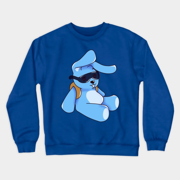 Cute Cartoon Blue Bunny Crewneck Sweatshirt by KawaiiForYou